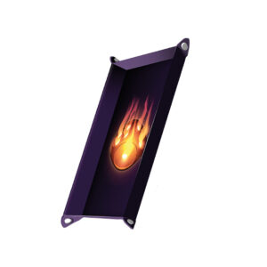 Dice Throne Purple Dice Tray With Flaming Die Logo