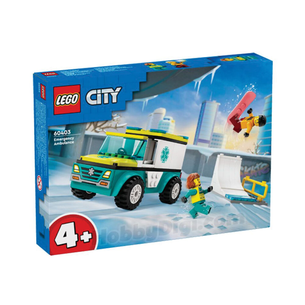 Lego 60403 City Vehicles Ambulance Snowboarder