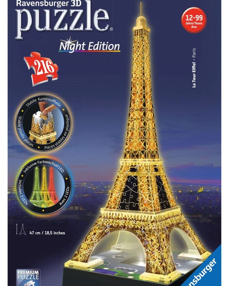 Puzzel Eiffeltoren Night 3d: 216 stukjes